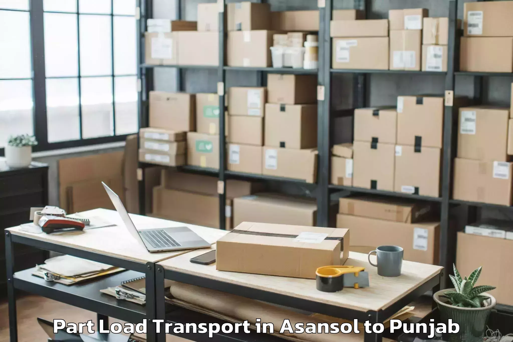 Top Asansol to Jalandhar Part Load Transport Available